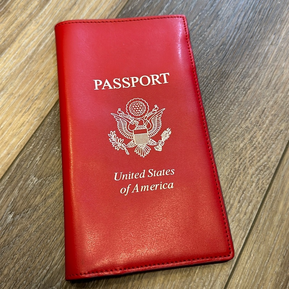 New Baekgaard Passport Holder Case Cover Red - Never Used